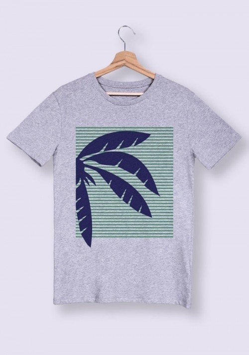 T-shirt à motif arbre dans le dos pour homme en bleu foncé