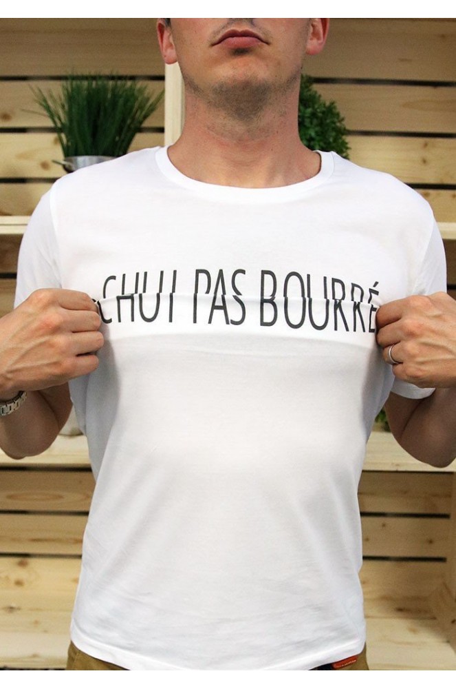 T-shirt à message codé - CHUI PAS BOURRÉ