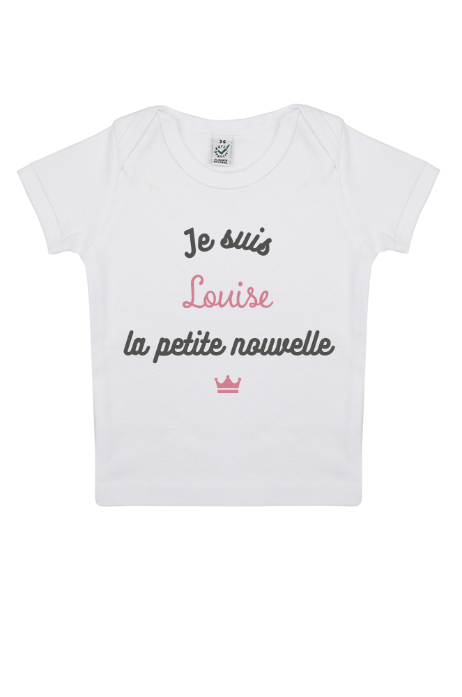 T Shirt Bebe Je Suis La Petite Nouvelle Personnalisable I Tshirt Corner T Shirt Bebe Je Suis La Petite Nouvelle Personnalisable I Tshirt Corner