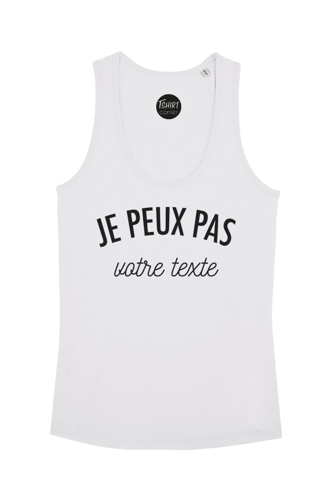 Débardeur dos nageur noir femme publicitaire personnalisable