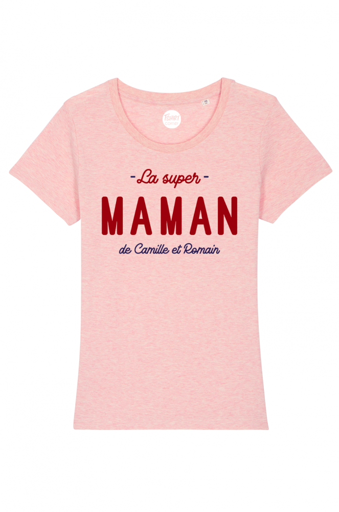 Tee shirt fêtes des mères - La véritable super maman - personnalisable