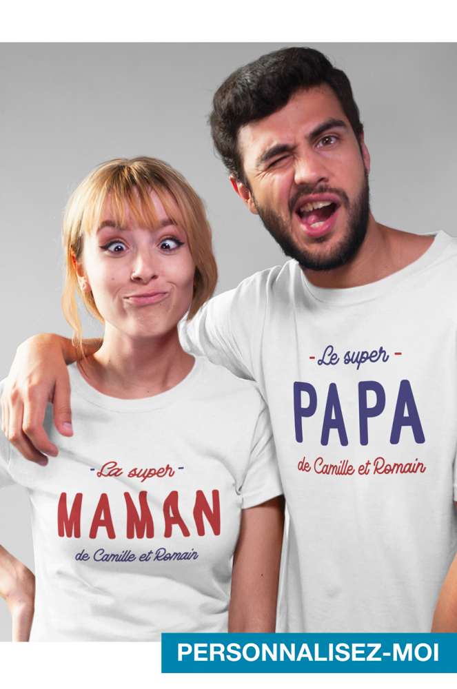 Idée cadeau Noël pour papa : duo t shirt original papa bébé Noël