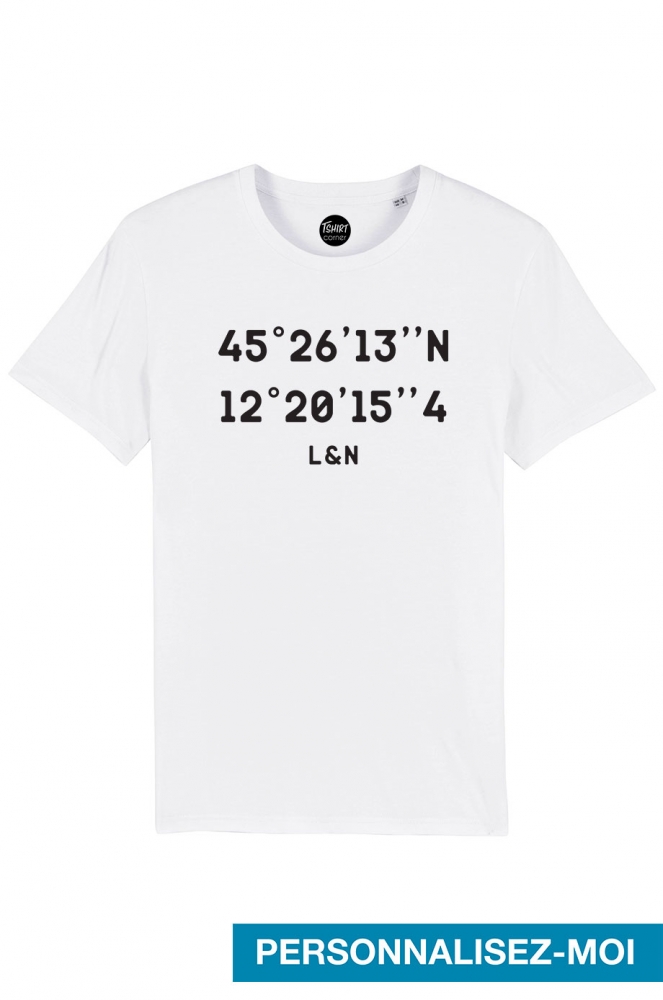 T Shirt Coordonnees Gps Personnalisable T Shirt Coordonnees Gps Personnalisable