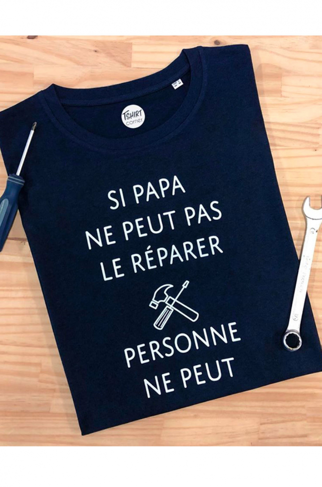 Si Papi Ne Peut Pas Le Rparer Personne Ne Peut T-shirts Short Sleeve Funny Desig