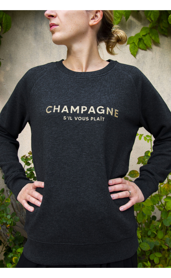 Sweat or Glitter coupe loose - Champagne s'il vous plaît 