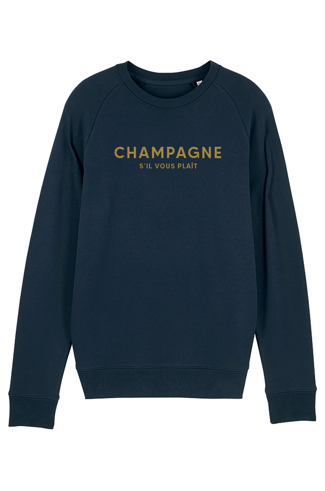 La Modeuse - Pull Avec Inscription Champagne Mood - Col Rond Manches Longues