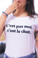 T-shirt femme - C'est pas moi, c'est le chat (effet velours)