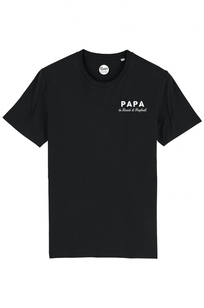 T-shirt Homme "Papa Est Mon Nom Préféré" - Coton éco-responsable, Coupe Régulière, Taille 3XL Noir