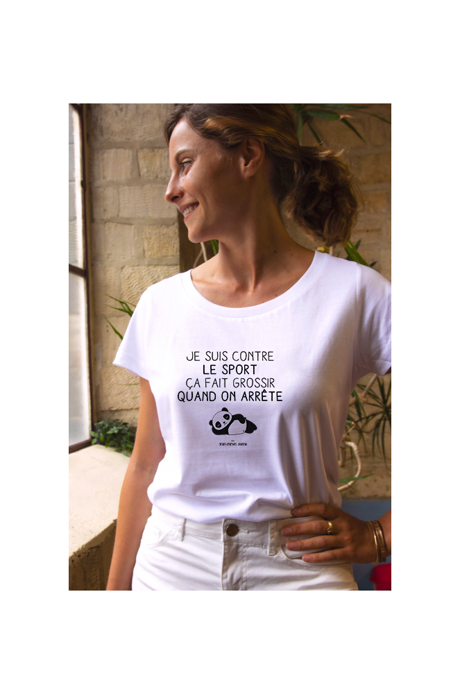 Tshirts femme col rond Je suis contre le sport de Jean Michel Panda