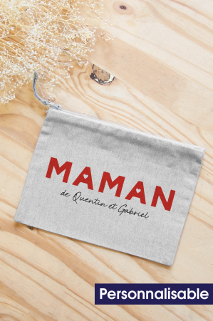 Pochette personnalisable - Maman coeur prénom