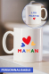 Mug - Maman trio coeurs personnalisable 
