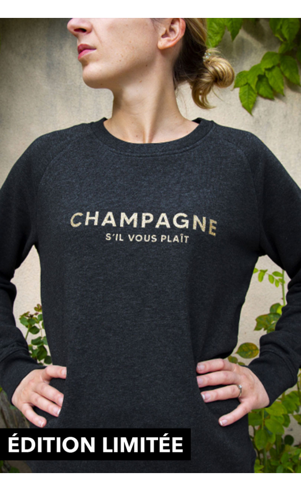 Sweat or Glitter coupe loose - Champagne s'il vous plaît